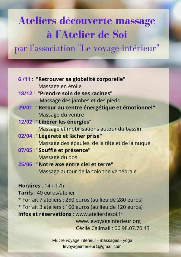 Ateliers découverte massage à Aix en Provence