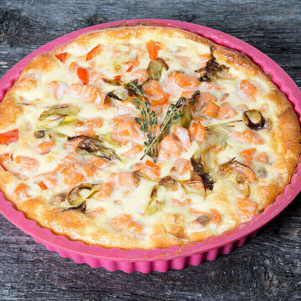 Quiche sans pâte au brocoli et saumon fumé 