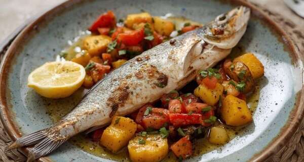 Maquereau rôti, légumes méditerranéens & citron 