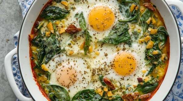 Œufs cocotte aux épinards & crème légère 