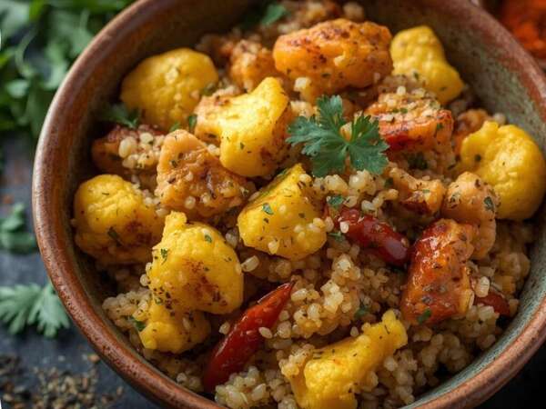 Chou-fleur rôti & thon au quinoa 