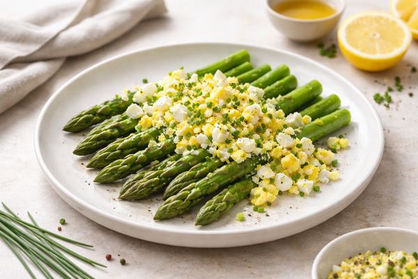 Asperges façon œuf mimosa