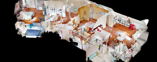 Capture d'écran de la vue maison de poupée dollhouse Matterport d'une maison à Amboise (37)