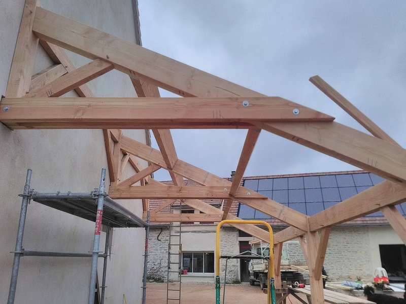 Appenti monopente en douglas brut (hors aubier).