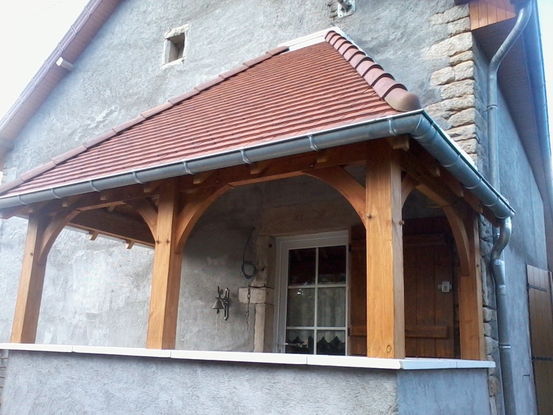 Vue du auvent avant fermeture avec vitrages.