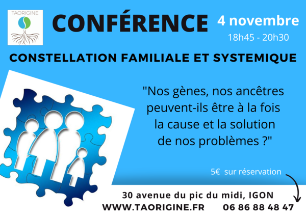 CONFÉRENCE Constellations Familiales et Systémiques vendredi 4 novembre 