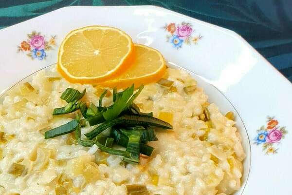 Risotto bio, poireau /citron et fromage de brebis