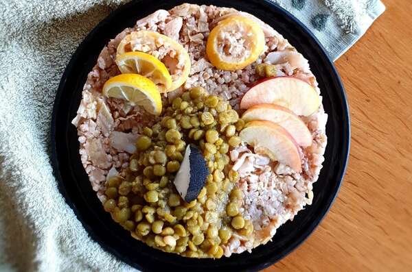 Plat "végé" d'hiver: sarrasin et pois cassés