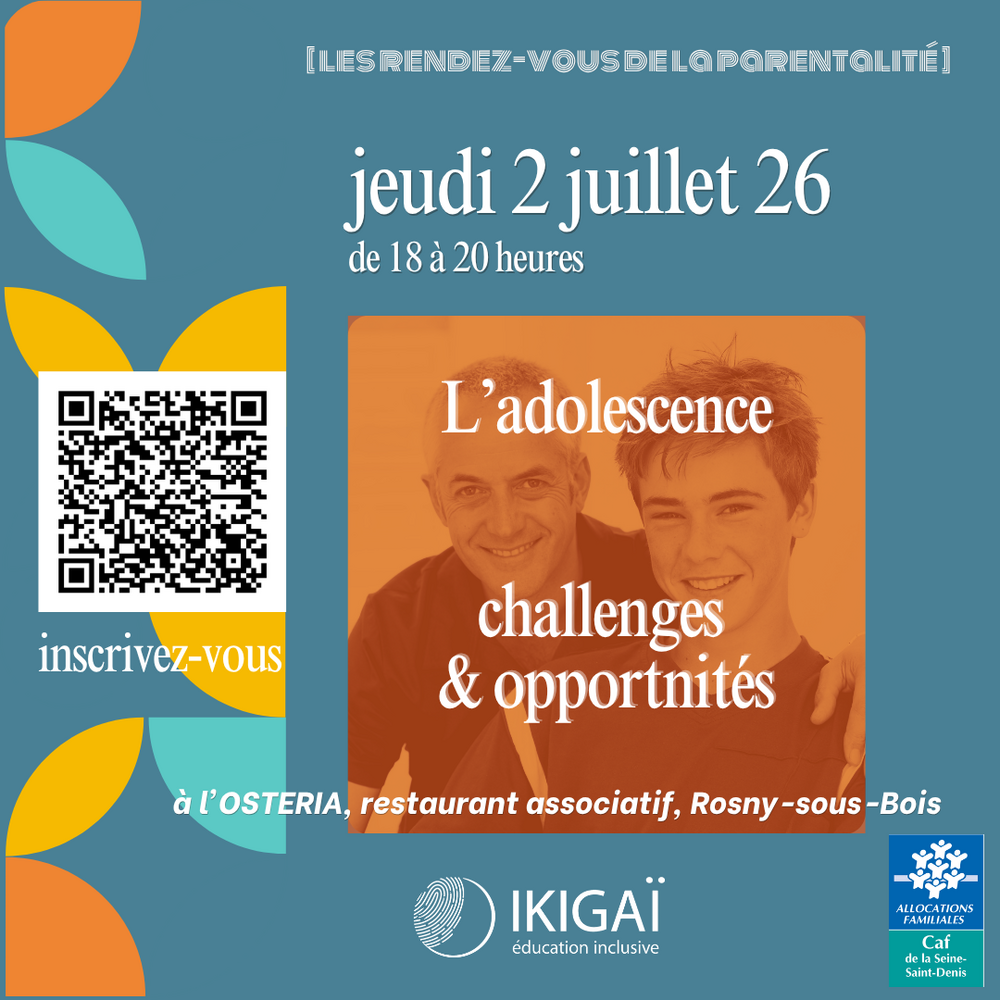 Les RDV de la Parentalité 93 : Adolescence et autisme : entre défis et opportunités, le 2 juillet 2026 à Rosny-sous-Bois