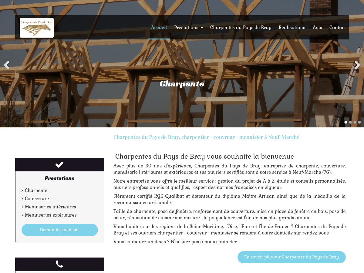 Exemple de site internet de Artisanat du BTP à Neuf-Marché