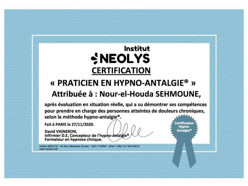 certification_praticien_hypno_antalgie_nour-el-houda_sehmoune