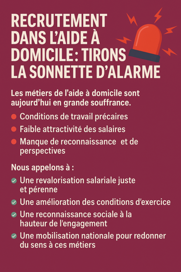 RECRUTEMENT DANS L’AIDE À DOMICILE : TIRONS LA SONNETTE D’ALARME