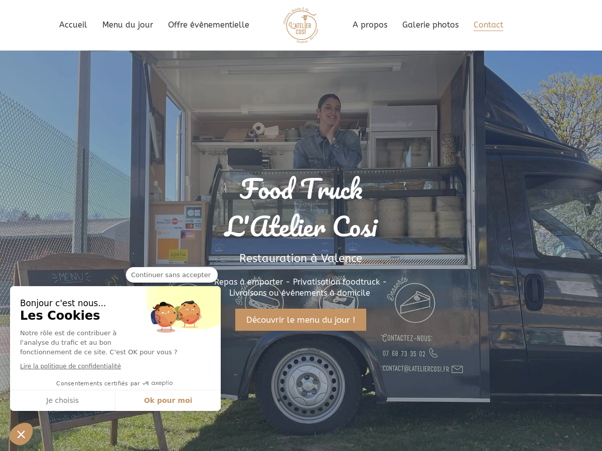 Exemple de site internet de Restauration rapide, Food Truck et Glacier à Valence