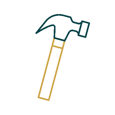 Wired outline 1733 hammer hover pinch