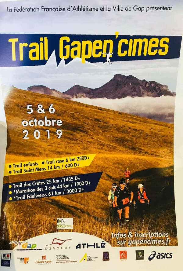 TRAIL GAPEN'CIMES Samedi 5 Octobre 2019