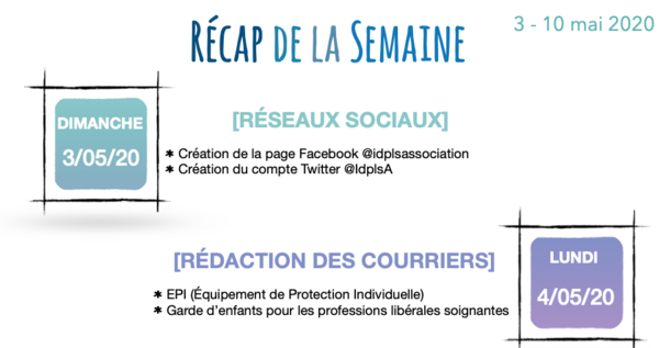 Récap de la semaine - 3 au 10 mai 2020