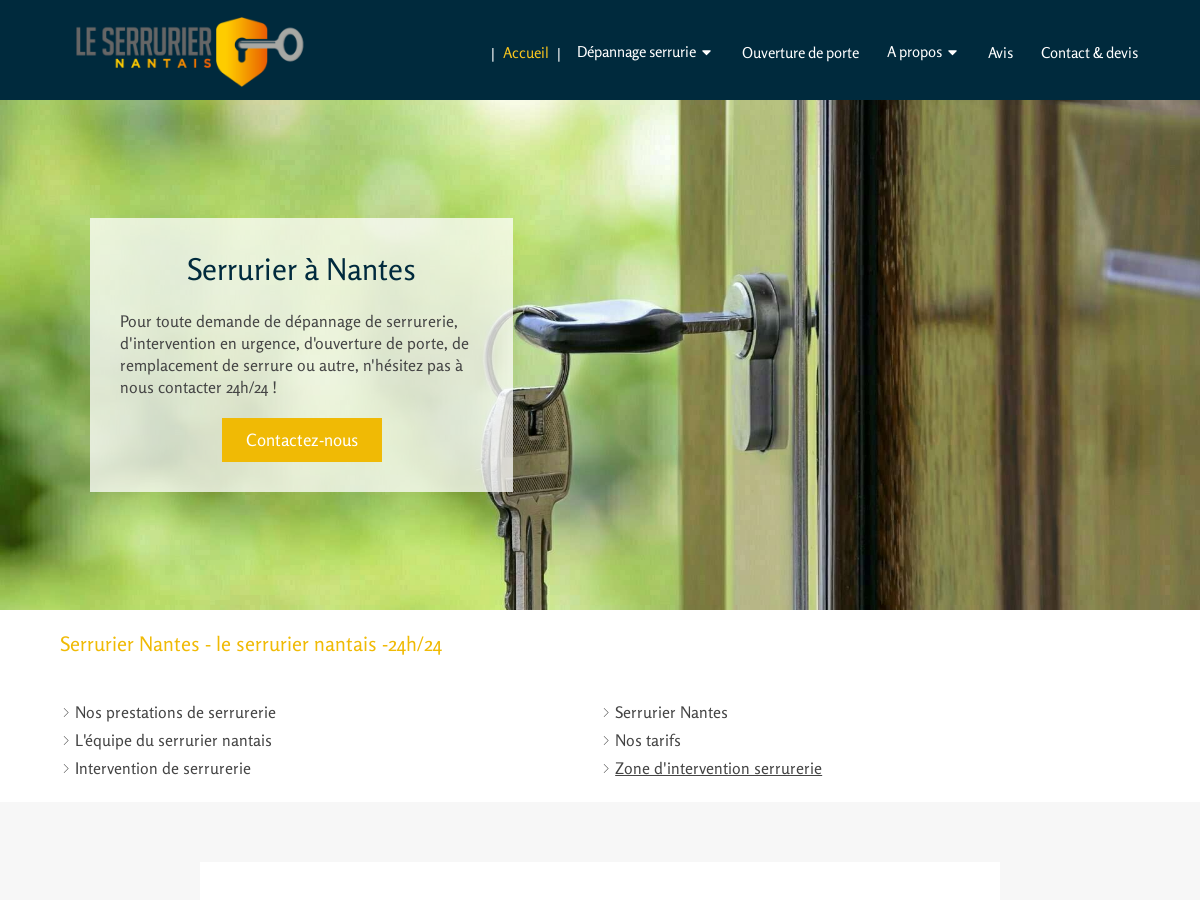 Exemple de site internet de Serrurerie à Nantes