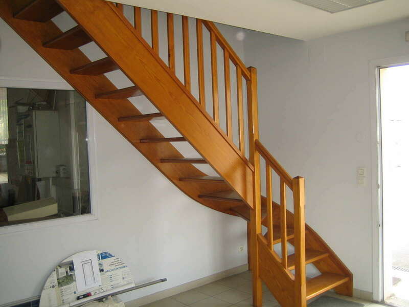 Escalier bois quart tournant