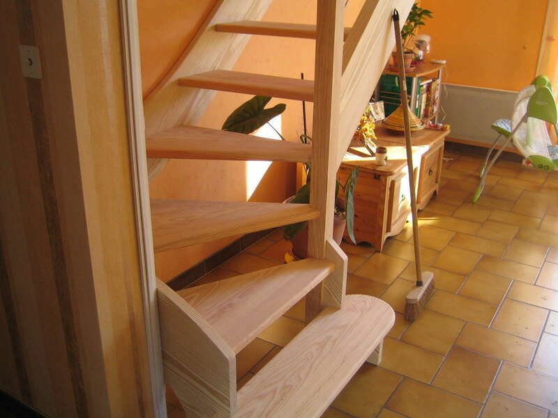 Escalier bois quart tournant