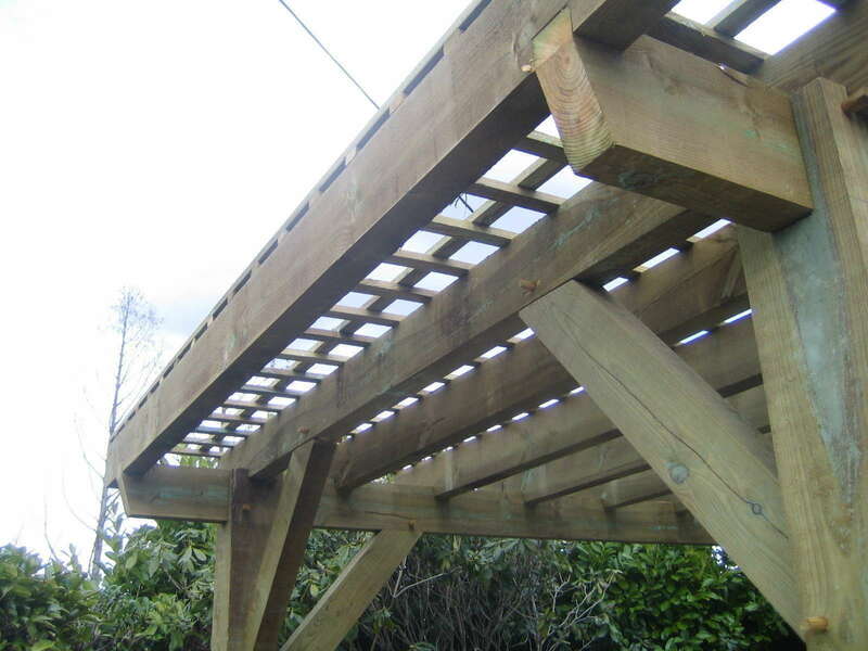 Pergola bois en pin des Landes traité classe 3 vert