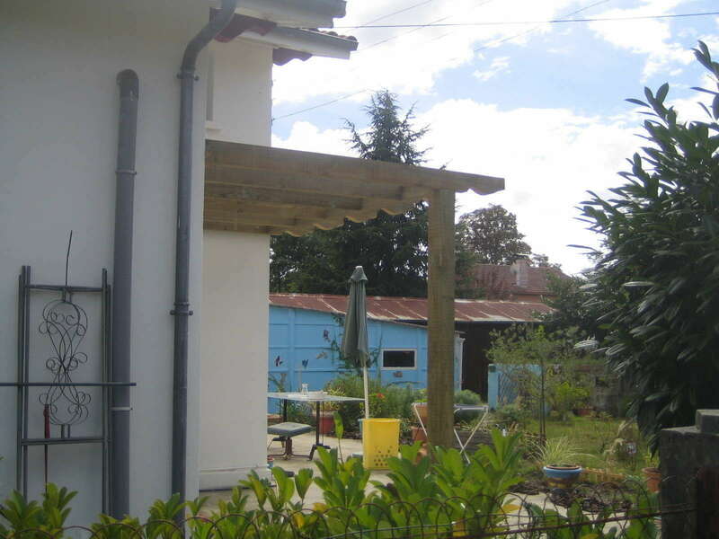 Pergola bois en pin des Landes traité classe 3 vert