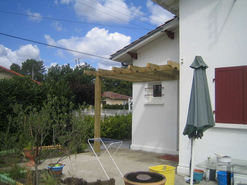 Pergola bois en pin des Landes traité classe 3 vert