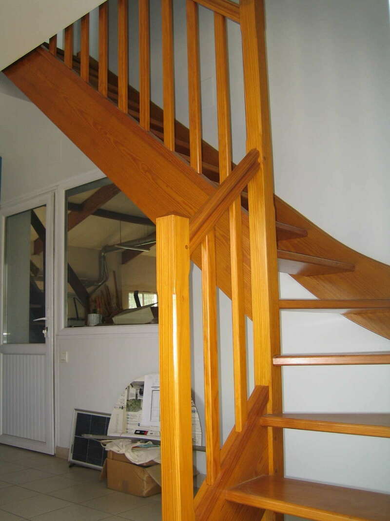 Escalier bois quart tournant