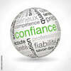 sphère avec le mot confiance  en vert