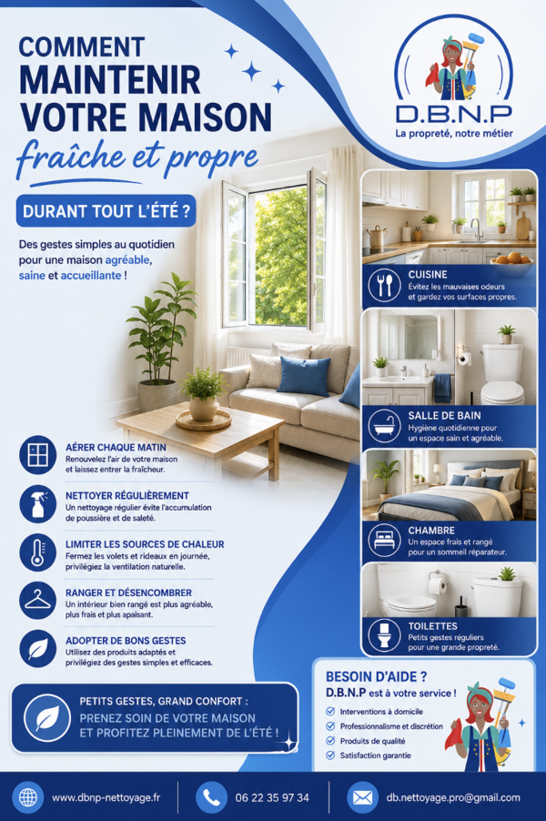 Comment maintenir votre maison fraîche et propre durant tout l'été ?