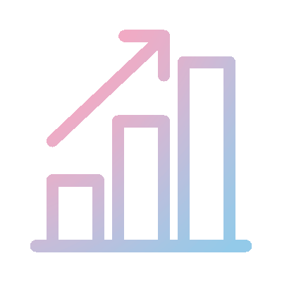 Wired gradient 152 bar chart arrow