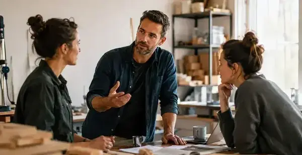échange entre le dirigeant et 2 salariées