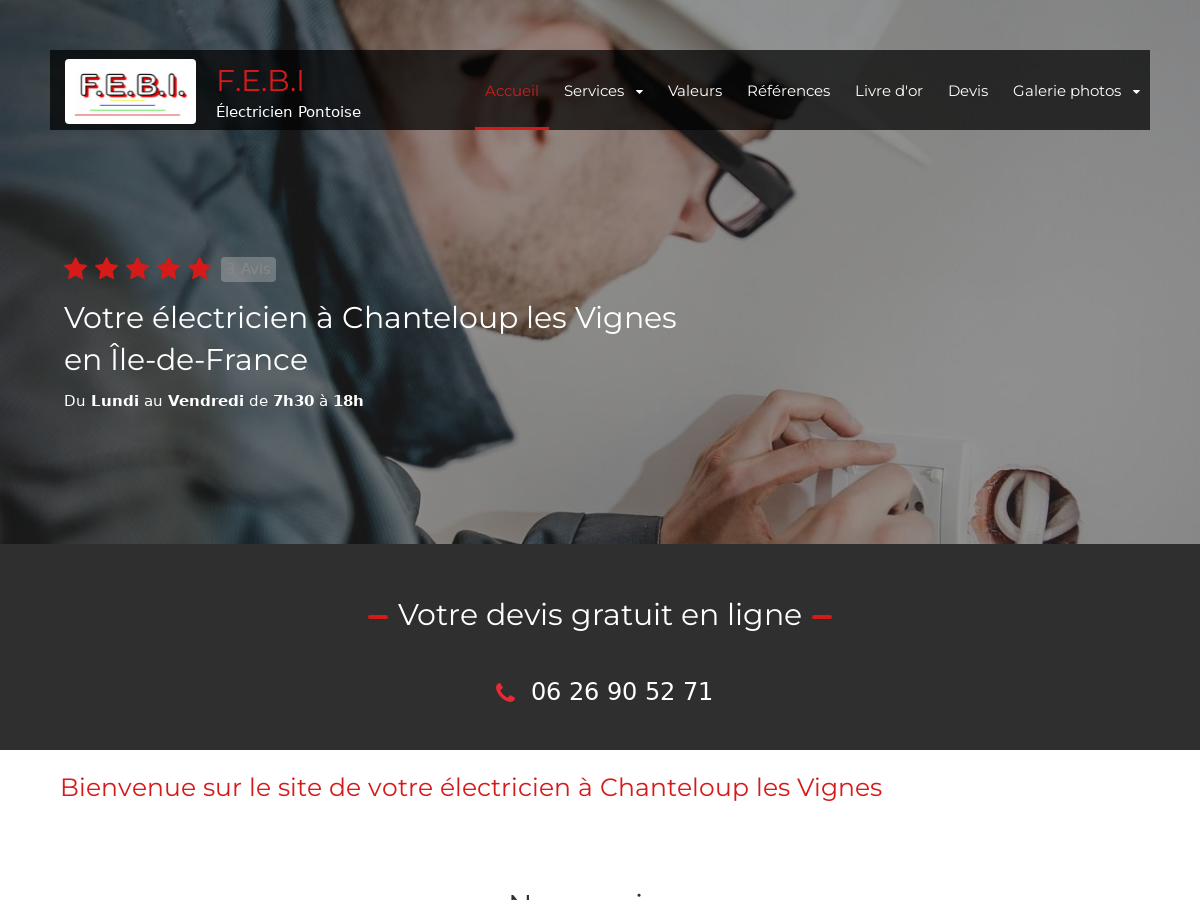 Exemple de site internet de Artisanat du BTP à Chanteloup-les-Vignes, Île-de-France