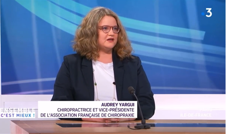 Audrey Yargui, élue présidente de l’Association française de chiropraxie