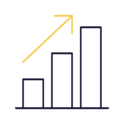Wired outline 152 bar chart arrow hover growth  3 