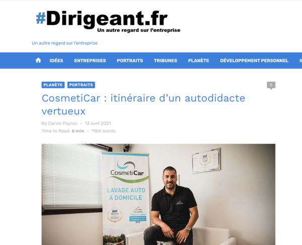 CosmétiCar vu par le journal Dirigeant