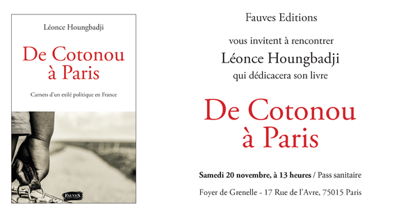 "De Cotonou à Paris, carnets d’un exilé politique en France" : le nouveau livre de Léonce Houngbadji