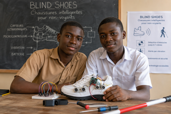 Toumodi : comment deux lycéens ivoiriens réinventent la mobilité des non-voyants avec des chaussures intelligentes