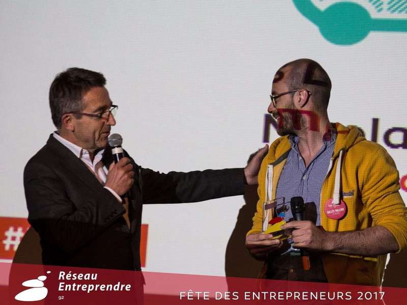 Remise des prix de la Fête des Entrepreneurs du Réseau Entreprendre 92 : K-Ryole obtient le Trophée Coup de Coeur, décerné par Auchan Retail