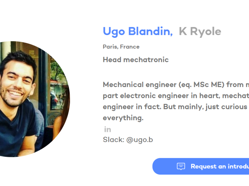 Ugo est vraiment adapté au monde des startups :-) ! Bienvenue au Hardware Club