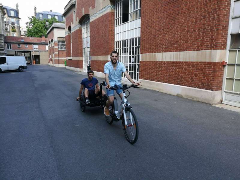 Tout premier test de notre V4...Loïc fait une tête bizarre :-D