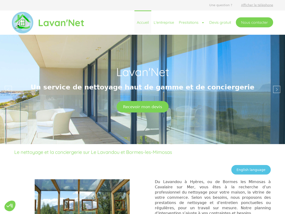 Exemple de site internet de Service de nettoyage à Le Lavandou